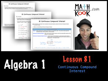 Preview of Algebra 1 - Continuous Compound Interest (81)