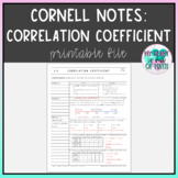 Algebra 1 Cornell Notes - Correlation Coefficient