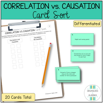 Preview of Algebra 1 Correlation vs Causation Differentiated Card Sort Activity