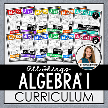 Preview of Algebra 1 Curriculum | All Things Algebra®