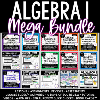 Preview of Algebra 1 Curriculum Mega Bundle with Activities