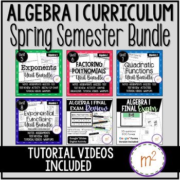 Preview of Algebra 1 Curriculum Spring Semester Bundle