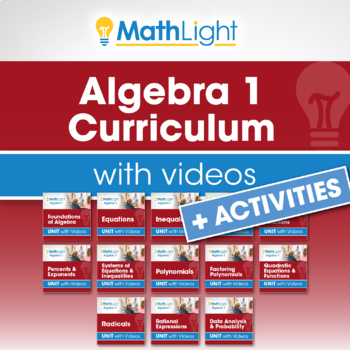 Preview of Algebra 1 Curriculum with Videos + ACTIVITIES Bundle