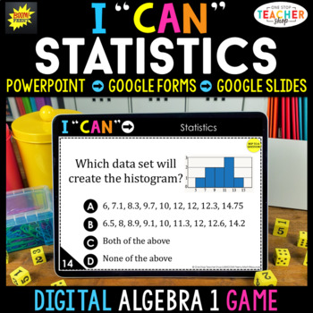 Preview of Algebra 1 DIGITAL Game | Statistics | Distance Learning