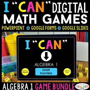 Preview of Algebra 1 DIGITAL Games BUNDLE - Math Test Prep Review & Practice Google Apps