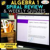 Algebra 1 DIGITAL Math Spiral Review | Homework, Warm Ups,