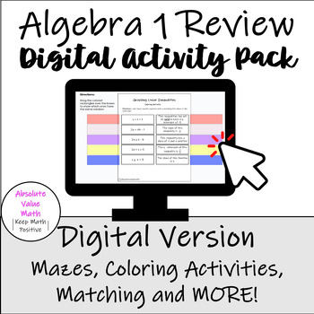 Preview of Algebra 1 Digital Review Activity Packet|12 Digital Activities| Algebra 1 Review