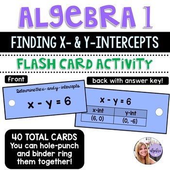 Preview of Algebra 1 - Determining x-intercepts & y-intercepts in Standard Form Task Cards