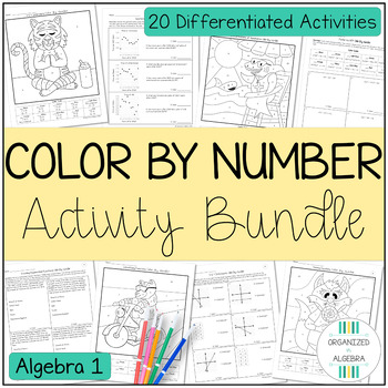 Preview of Algebra 1 Differentiated Color By Number Activity Bundle