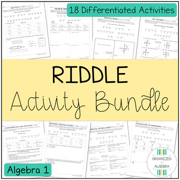 Preview of Algebra 1 Differentiated Riddle Activity Bundle
