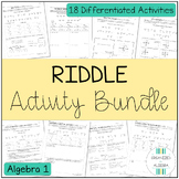 Algebra 1 Differentiated Riddle Activity Bundle