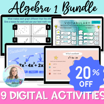 Preview of Algebra 1 Digital Activities for Google Slides Bundle #1!