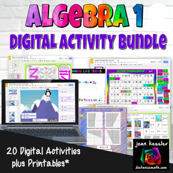 Preview of Algebra 1 Digital Activity Bundle plus Printables