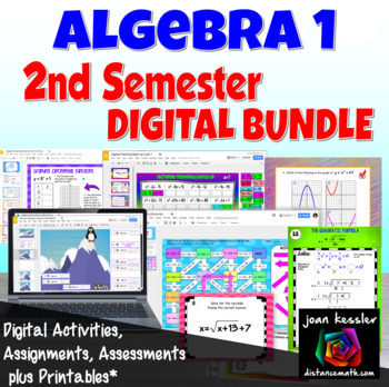 Preview of Algebra 1 Digital Bundle for 2nd Semester plus Printables