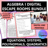 Algebra 1 Digital Escape Room Bundle using Google Forms