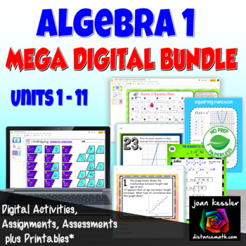 Preview of Algebra 1 Digital Mega Bundle plus Printables