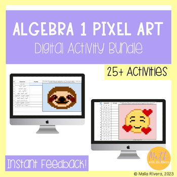 Preview of Algebra 1 Year Long Pixel Art Digital Activities Bundle