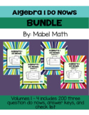 Algebra 1 Do Nows Bundle: Volumes 1 - 4