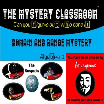 Preview of Algebra 1: Domain & Range Mystery | The Mystery Classroom (Distance Learning)