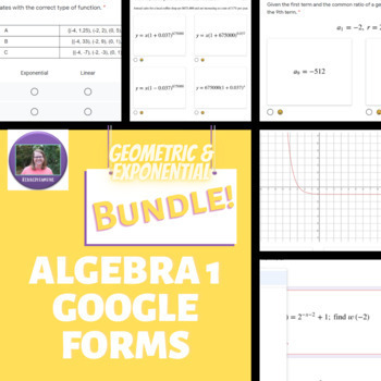 Preview of Algebra 1 ENTIRE Unit Geometric & Exponentials Mini Formative Assessments
