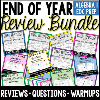 Preview of Algebra 1 EOC Prep - End of Year Review Bundle