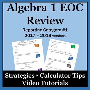 Preview of Distance Learning Algebra 1 EOC Reporting Category #1 Review