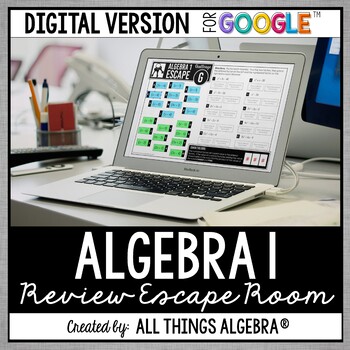 Preview of Algebra 1 EOC Review | Escape Room Activity (GOOGLE SLIDES™ VERSION)