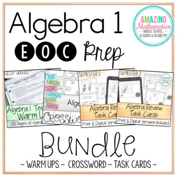 Preview of Algebra 1 EOC Review & Prep Bundle