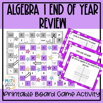 Preview of Algebra 1 EOC Review Test Prep Activity | Printable Board Game