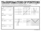 Algebra 1 EOC Review - Transformations of Functions