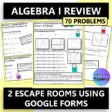Algebra 1 EOC Review Two Digital Escape Rooms using Google Forms
