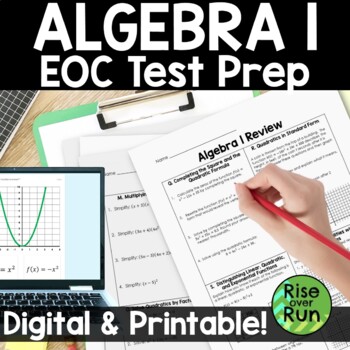 Preview of Algebra 1 Review for End of Year EOC Test Prep