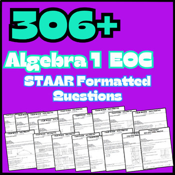Preview of Algebra 1 EOC | STAAR Algebra 1 EOC Formatted Questions