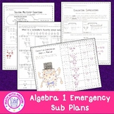 Algebra 1 Emergency Sub Plans Notes & Activities (Works in
