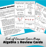 Algebra 1 End of Course Final Exam Review Task Cards (80 cards)