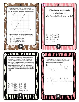 Preview of Algebra 1 End of Course Review with Answers