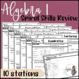 Algebra 1 End of Year 10 Math Stations | Skills Spiral Review