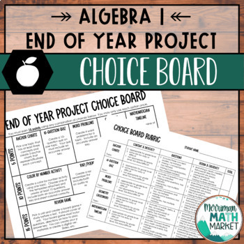 Preview of Algebra 1 End of Year Choice Board
