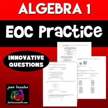 Preview of Algebra 1 End of Year EOC Review Packet Test Prep with Innovative Questions