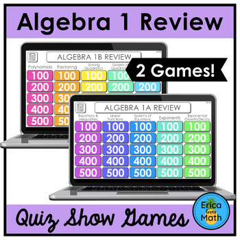 Preview of Algebra 1 End of Year EOC Review Game Mini-Bundle