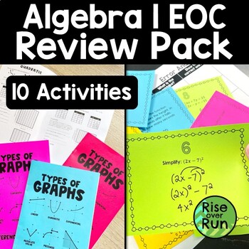 Preview of Algebra 1 EOC Test Prep Review Pack for End of the Year