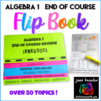 Preview of Algebra 1 End of Year Review Packet Flip Book Foldable plus STAAR™ version