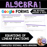 Algebra 1 - Equations of Linear Functions Google Forms Bun