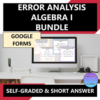 Preview of Algebra 1 Error Analysis Bundle Google Forms 