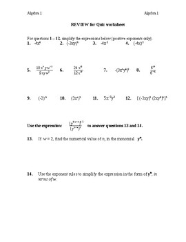exponent review n gen math algebra 1 homework answers