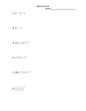 Algebra 1 Exponents Test