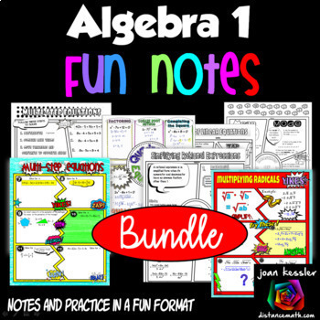 Preview of Algebra 1 FUN Notes Doodle Page Bundle