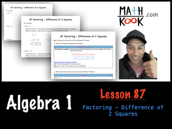 Preview of Algebra 1 - Factoring - Difference of 2 Squares (87)