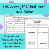 Algebra 1 | Factoring Methods | Sort and Solve | 18 Practi