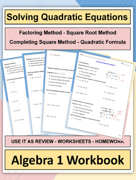 Preview of Algebra 1 -Factoring & Operations with Polynomials - Solving Quadratic Equations